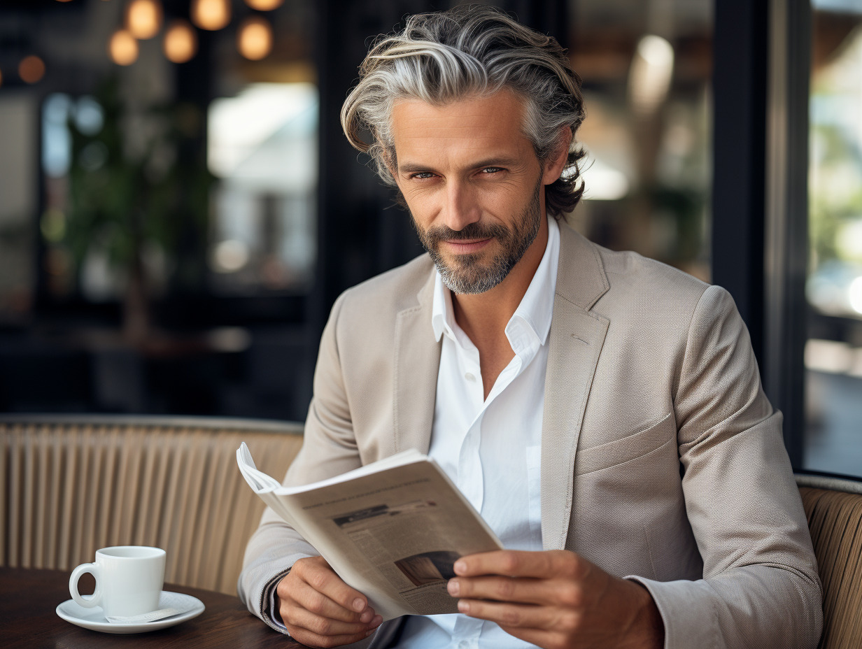 homme cheveux gris