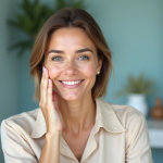 Femme souriante en consultation dans une clinique moderne